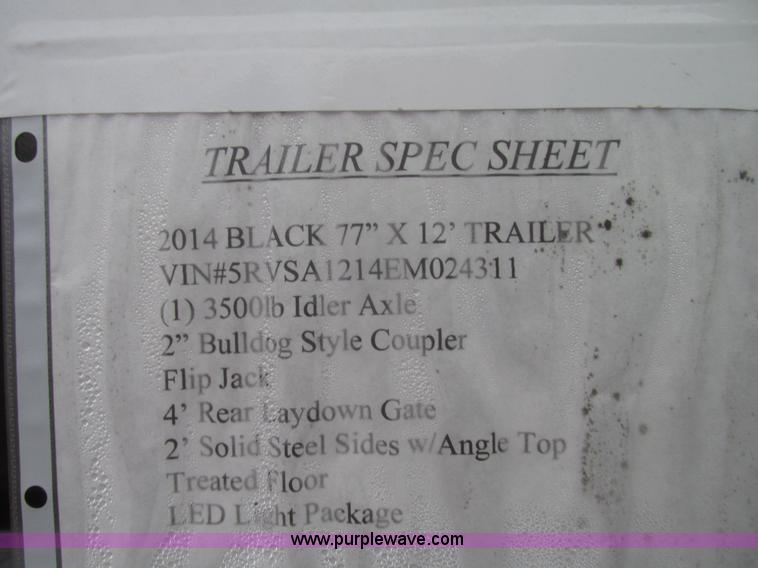 image for item H4687 2014 Lamar utility trailer