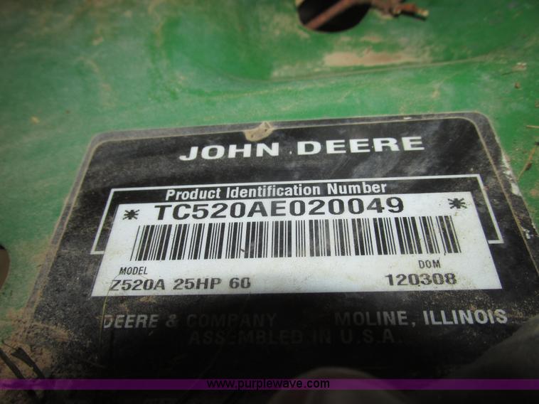 image for item H4690 2008 John Deere Z520A riding lawn mower
