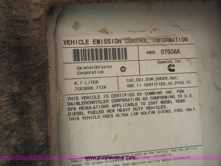 image for item H4698 2007 Dodge Ram 2500 SLT Quad Cab pickup truck