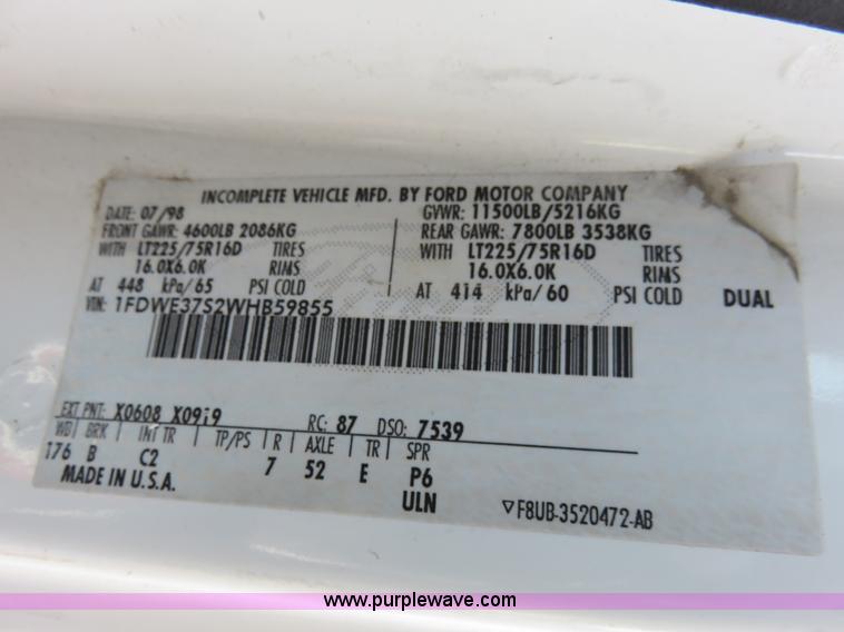 image for item I2291 1998 Ford Econoline E350 box truck