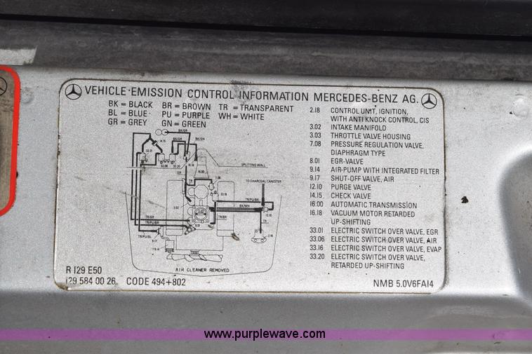 image for item K2499 1992 Mercedes Benz 500SL