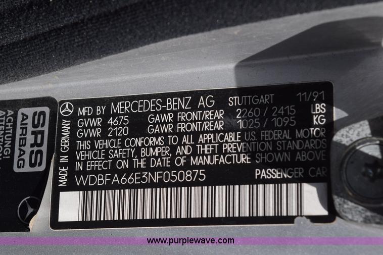 image for item K2499 1992 Mercedes Benz 500SL