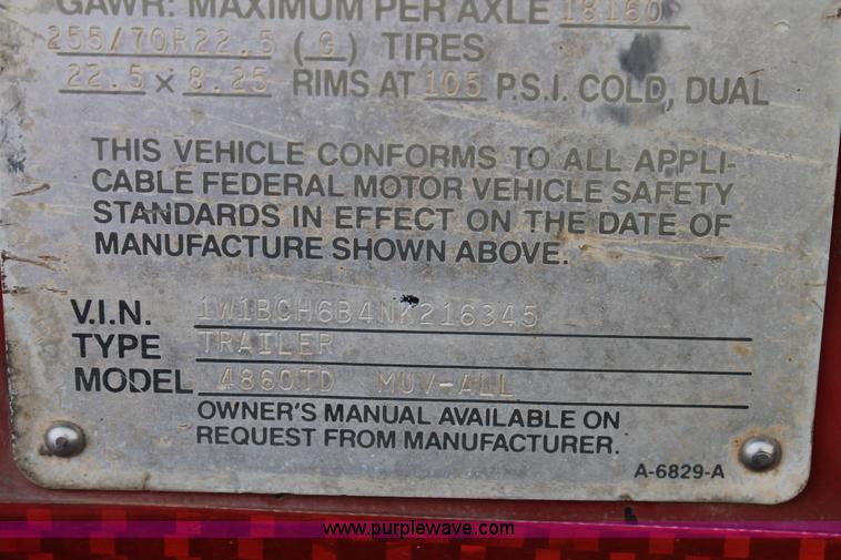 image for item H1529 1992 Wilson Muv-All drop deck trailer