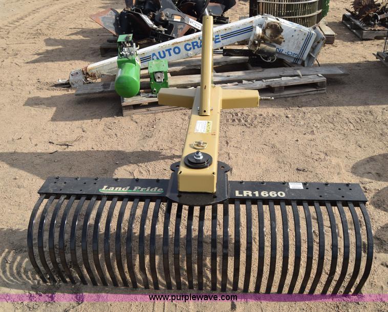 Land Pride LR1660 rock rake in Kinsley, KS Item H8624 sold Purple Wave