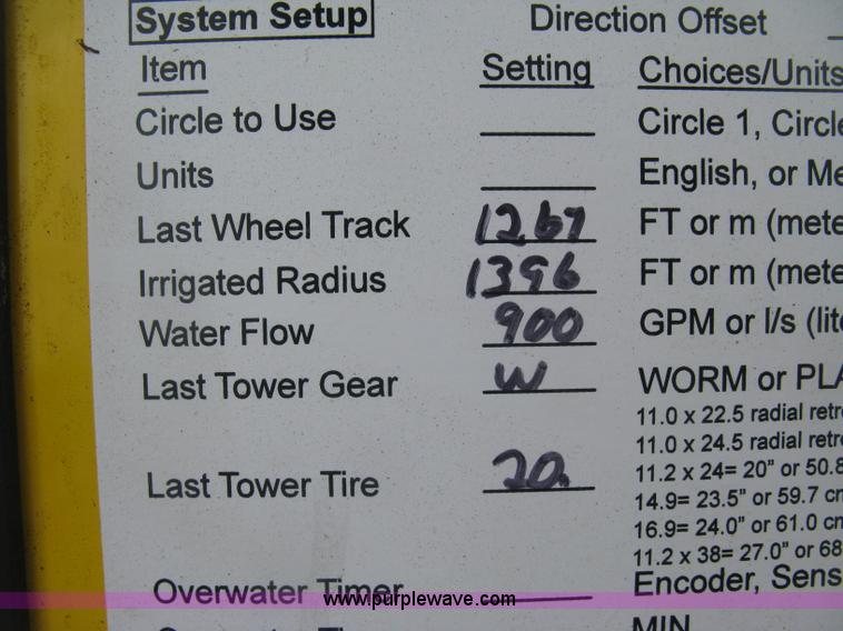 image for item H8665 2014 T-L irrigation system pivot