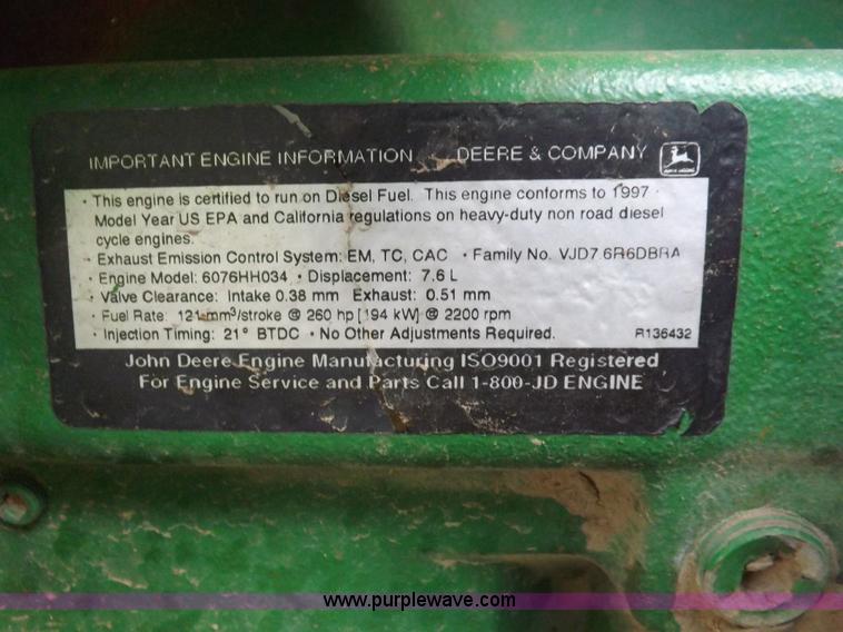 image for item K3831 1997 John Deere 9600 combine