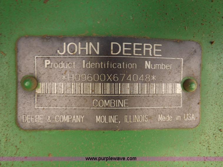image for item K3831 1997 John Deere 9600 combine