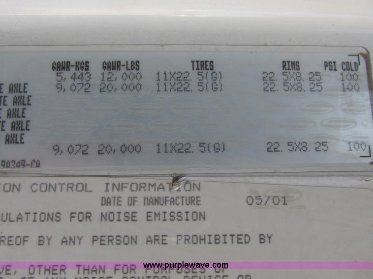 image for item A8783 2002 Sterling AT9500 dump truck