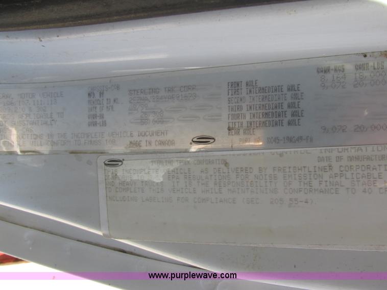 image for item H7553 2000 Sterling L7500 crane truck