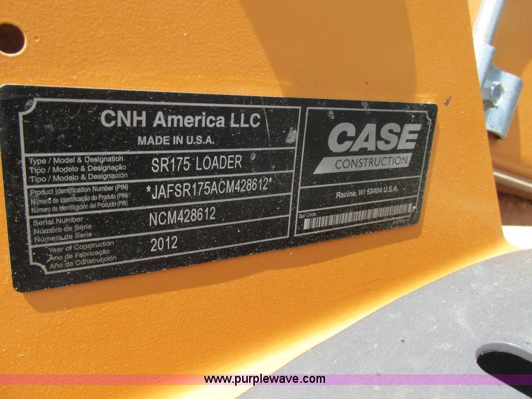 image for item K5021 2012 Case SR175 skid steer
