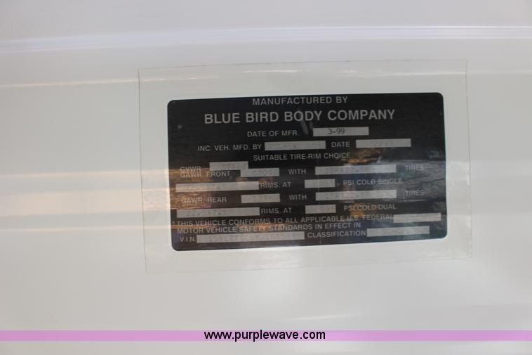 image for item F7681 1999 Chevrolet B7 Blue Bird school bus