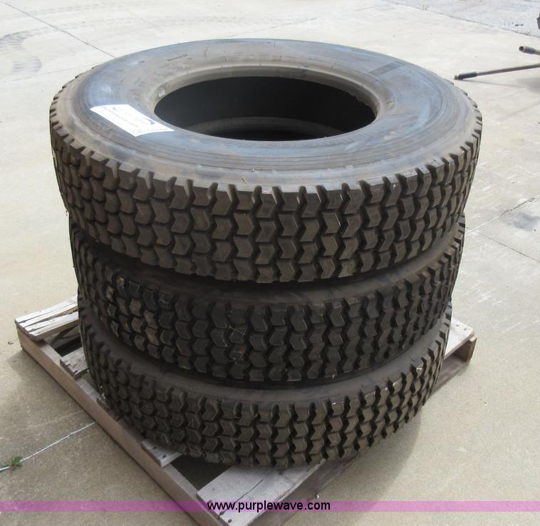 (3) Bridgestone 11R22.5 tires in Greenwood, MO Item G6557 sold