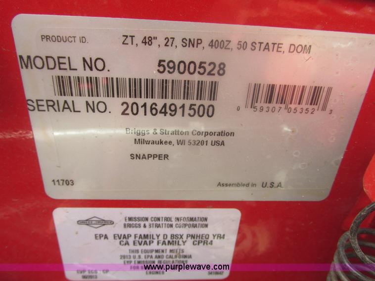 image for item H4671 2013 Snapper 400Z lawn mower