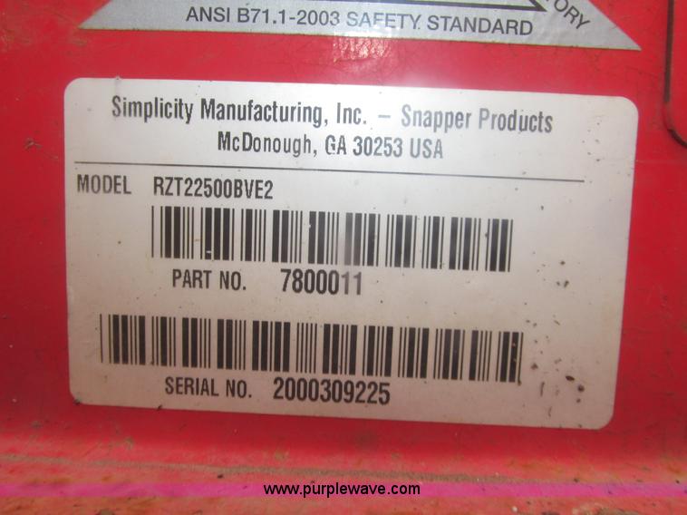 image for item H4676 Snapper 250Z ZTR lawn mower