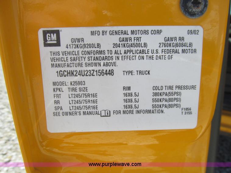 image for item K5559 2003 Chevrolet Silverado 2500HD LS pickup truck