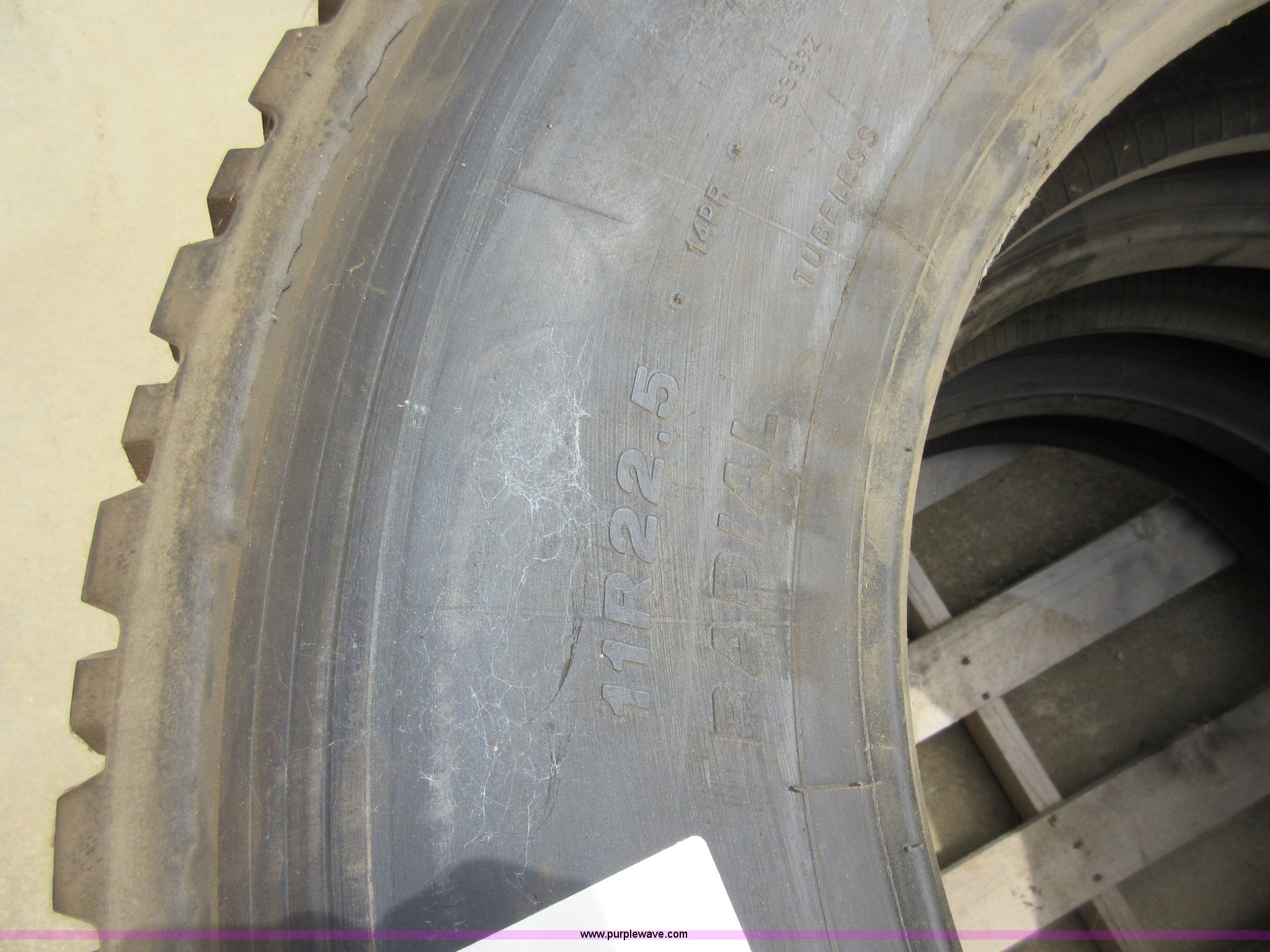 (3) Bridgestone 11R22.5 tires in Greenwood, MO Item G6557 sold