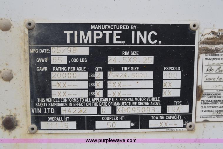 image for item E6377 1999 Timpte grain trailer