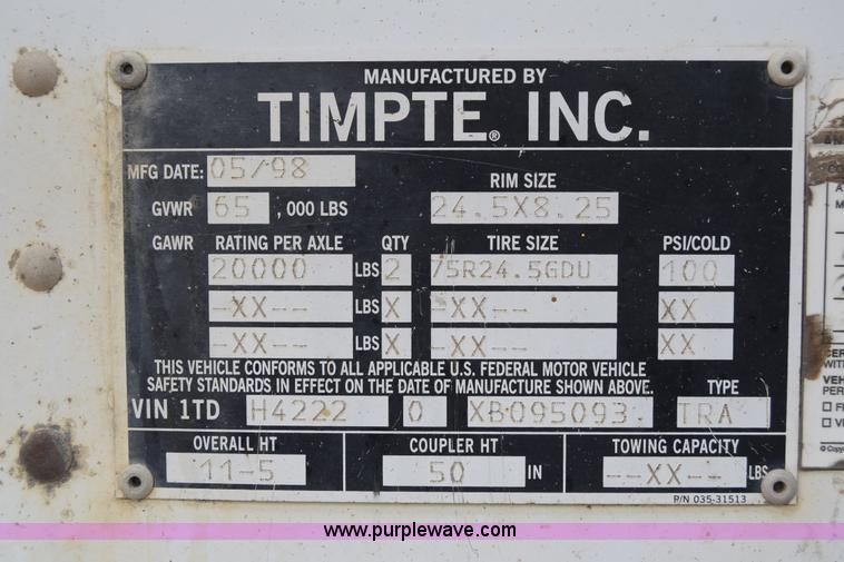 image for item E6377 1999 Timpte grain trailer