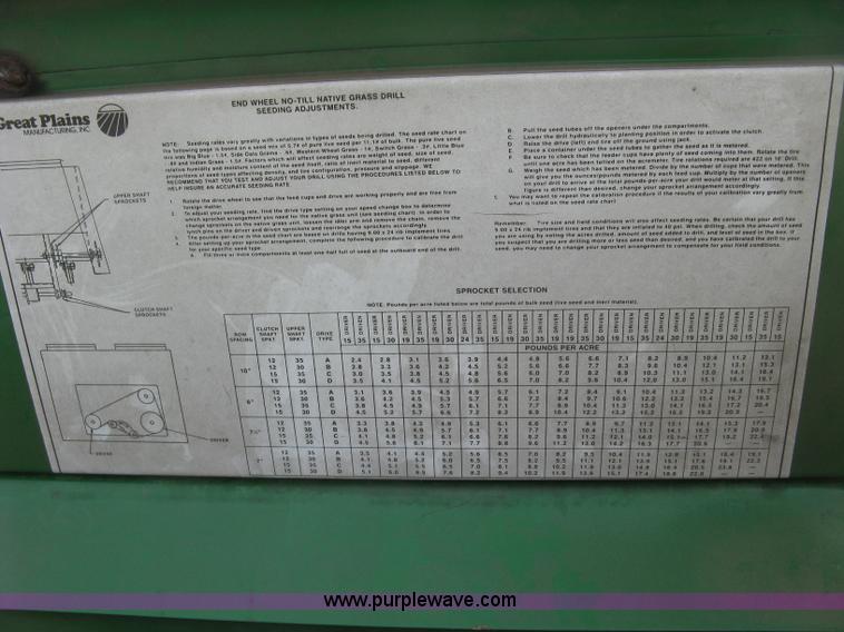 image for item H8592 2001 Great Plains 1005NG no-till drill