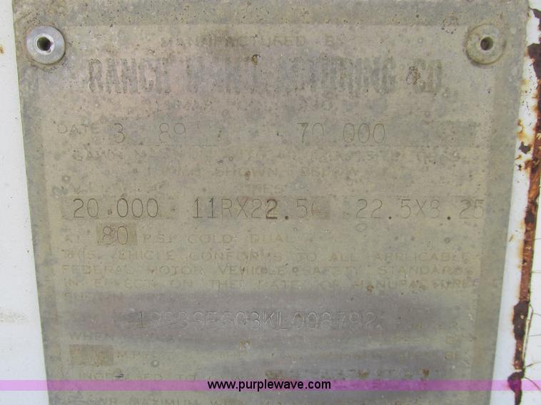 image for item A8790 1989 Ranch belly dump trailer