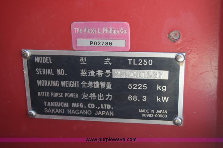 image for item E6345 Takeuchi TL250 skid steer