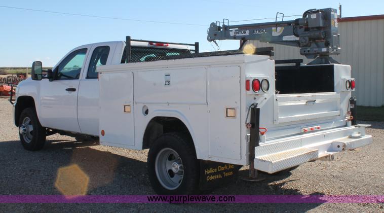 image for item H1507 2010 Chevrolet Silverado 3500 Ext. Cab utility truck with crane