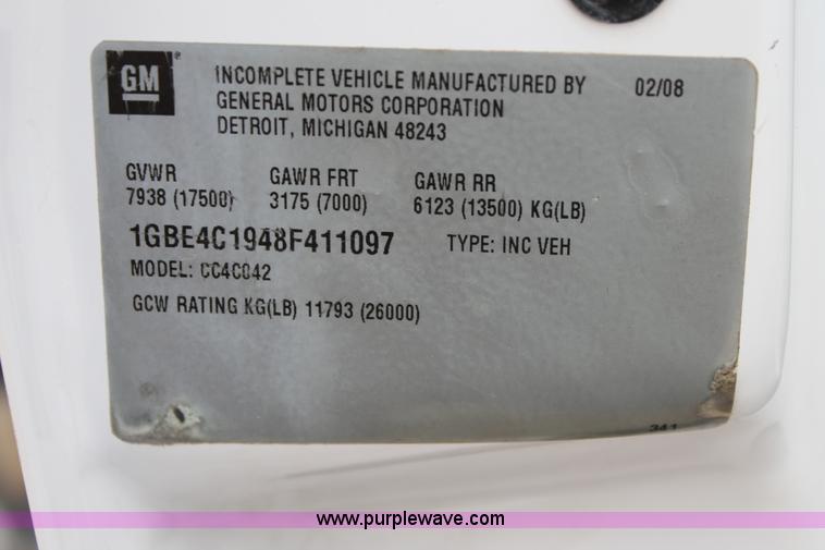 image for item H1510 2008 Chevrolet C4500 flatbed truck