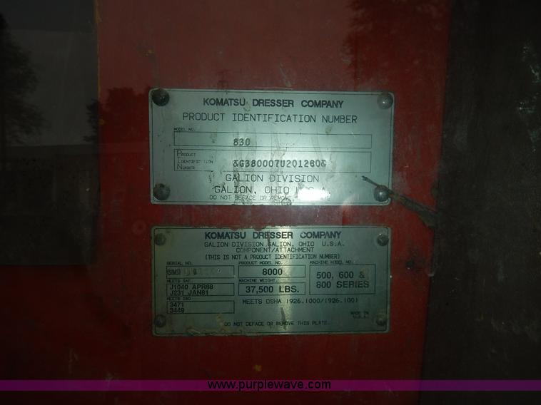 image for item J3947 1994 Galion 830 motor grader