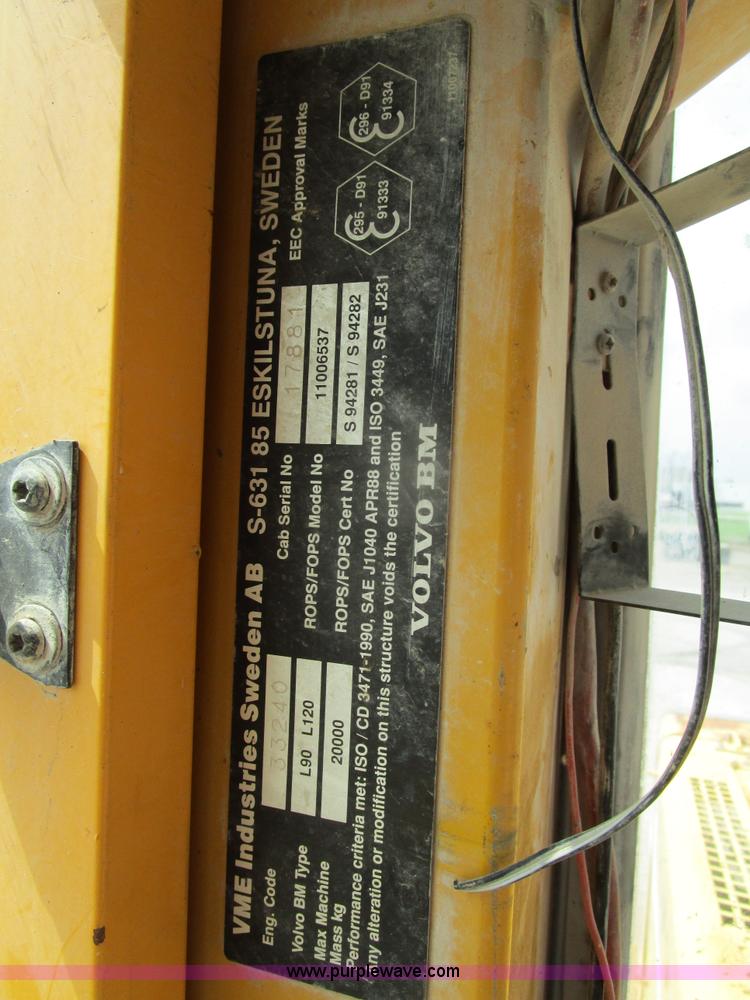 image for item K2095 1994 Volvo L90B wheel loader