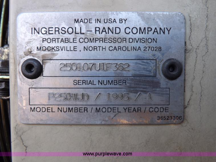 image for item K3884 Ingersoll Rand P250WJD air compressor