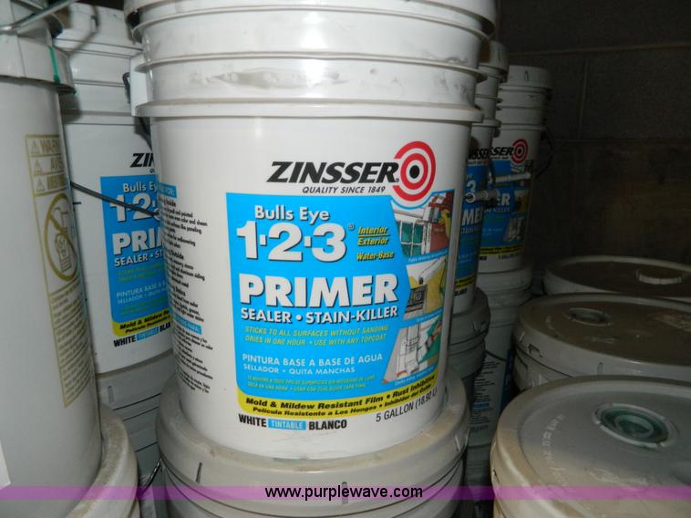 image for item AX9870 (14) five gallon cans of Sherwin Williams latex paint