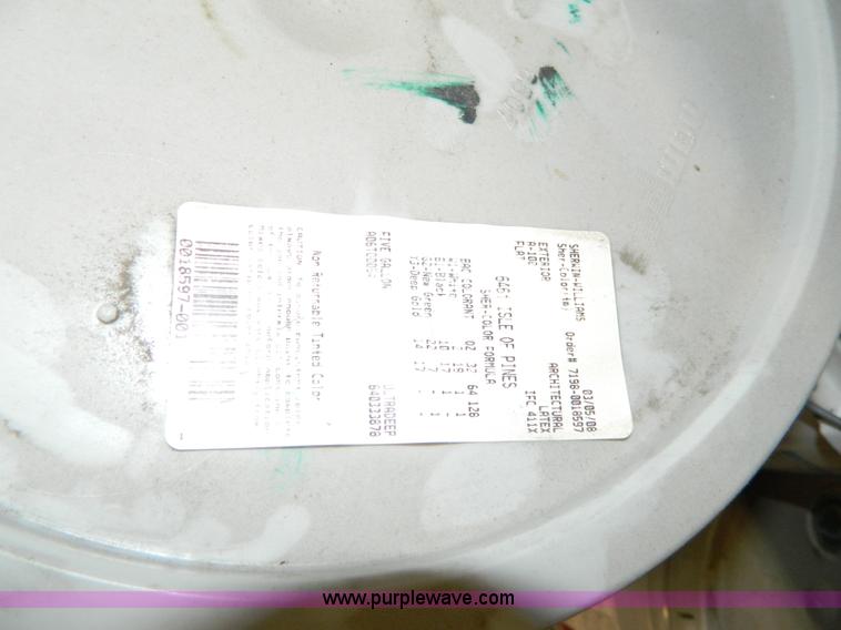 image for item AX9870 (14) five gallon cans of Sherwin Williams latex paint