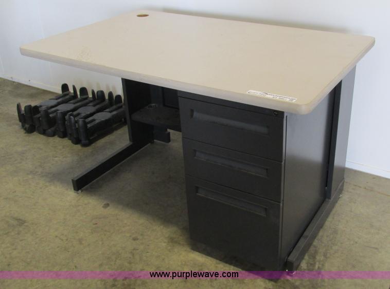 image for item AY9867 Three drawer metal desk