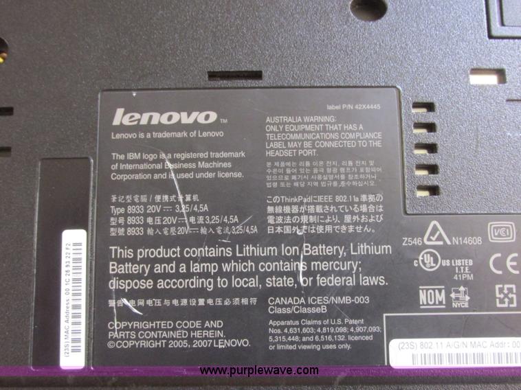 image for item BM9129 (28) Lenovo R61 laptop computers
