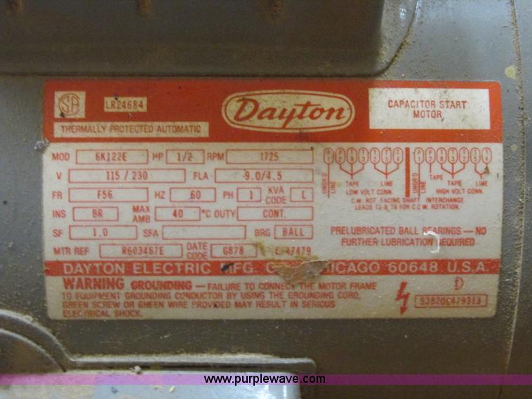 image for item BM9140 (2) Dayton electric motors