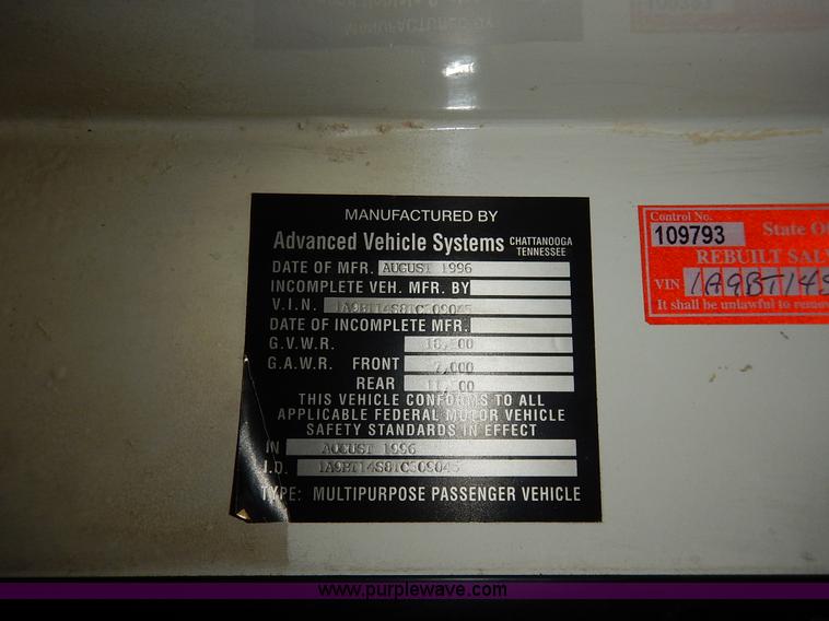 image for item J3941 1996 AVS electric bus