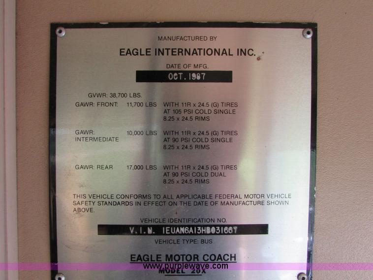 image for item K2570 1987 Eagle 20X bus