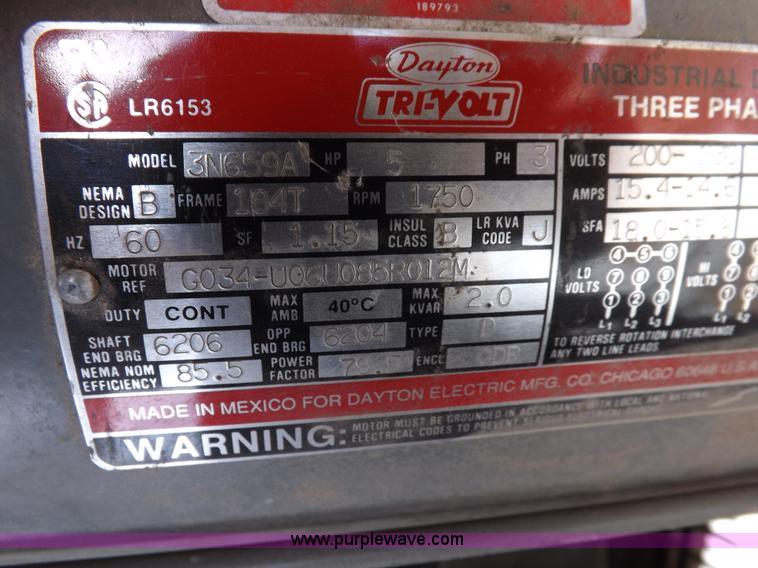 image for item K3848 Dayton 3Z960 air compressor