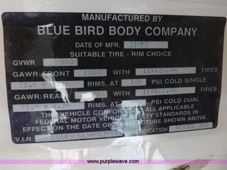 image for item K3851 1997 Blue Bird TC2000 bus