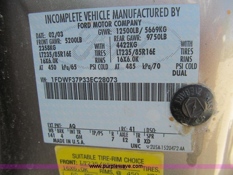 image for item K5627 2003 Ford F350 Super Duty XL dump bed pickup truck