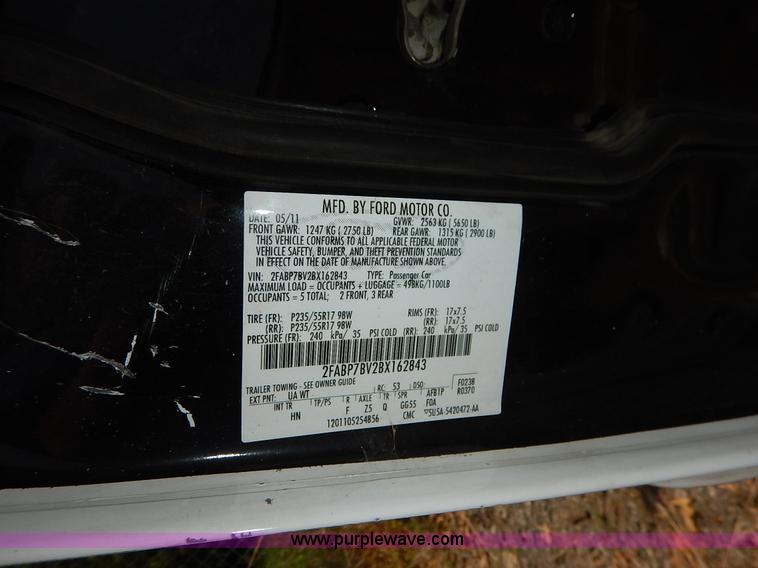 image for item K7421 2011 Ford Crown Victoria Police Interceptor