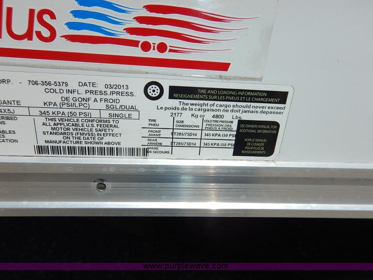 image for item J3917 2013 Trailers Plus Patriot cargo trailer