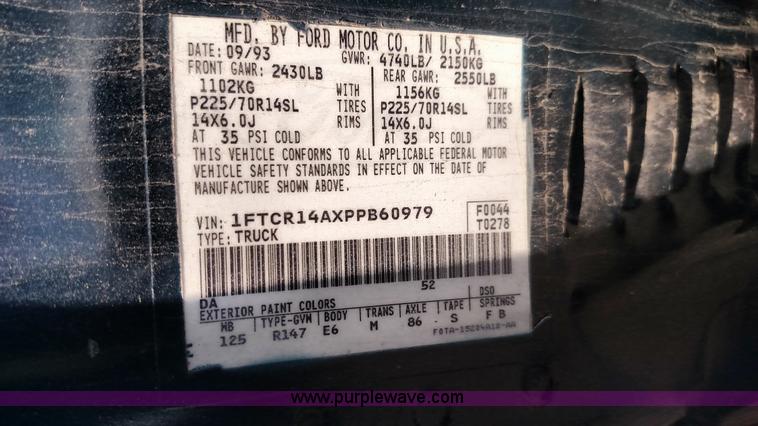 image for item F7761 1993 Ford Ranger XLT SuperCab pickup truck