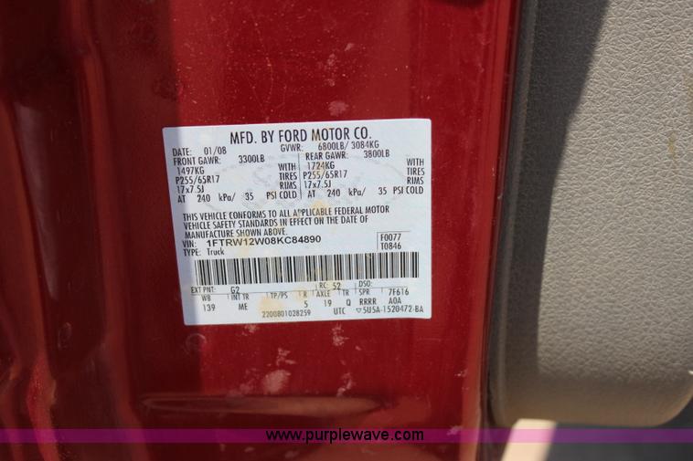 image for item I1700 2008 Ford F150 XLT SuperCrew pickup truck