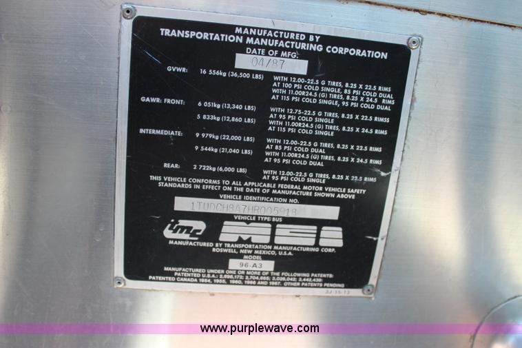 image for item I1708 1987 TMC 96A3 bus