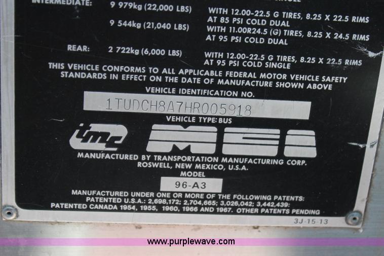 image for item I1708 1987 TMC 96A3 bus