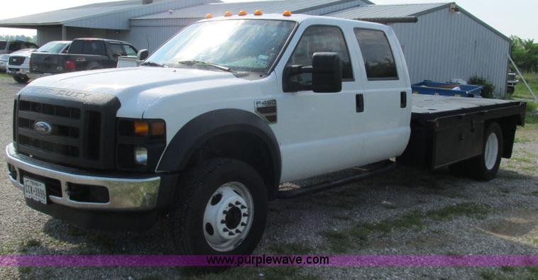image for item I3007 2008 Ford F450 Super Duty Crew Cab flatbed truck