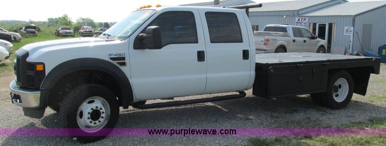 image for item I3007 2008 Ford F450 Super Duty Crew Cab flatbed truck