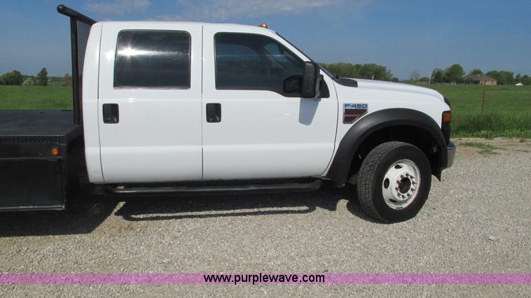 image for item I3007 2008 Ford F450 Super Duty Crew Cab flatbed truck