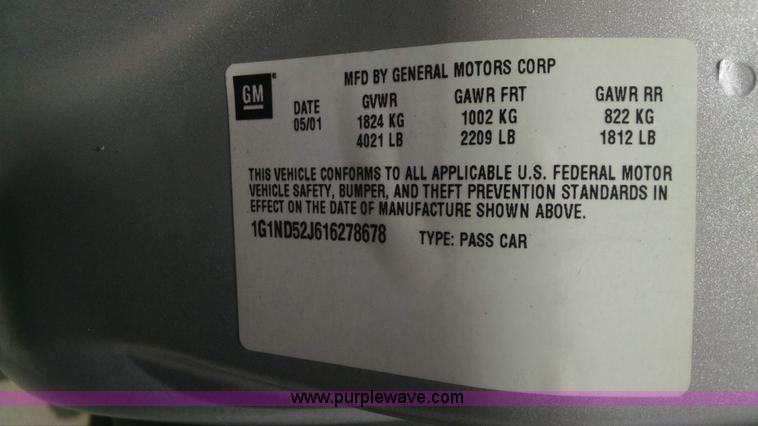 image for item I4522 2001 Chevrolet Malibu